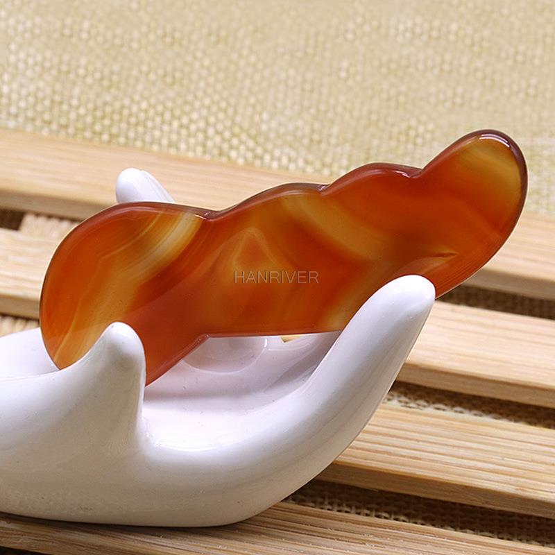 Gua Sha Tool Rose Quartz - Natürliche Rose Quarz Jade Guasha Bord