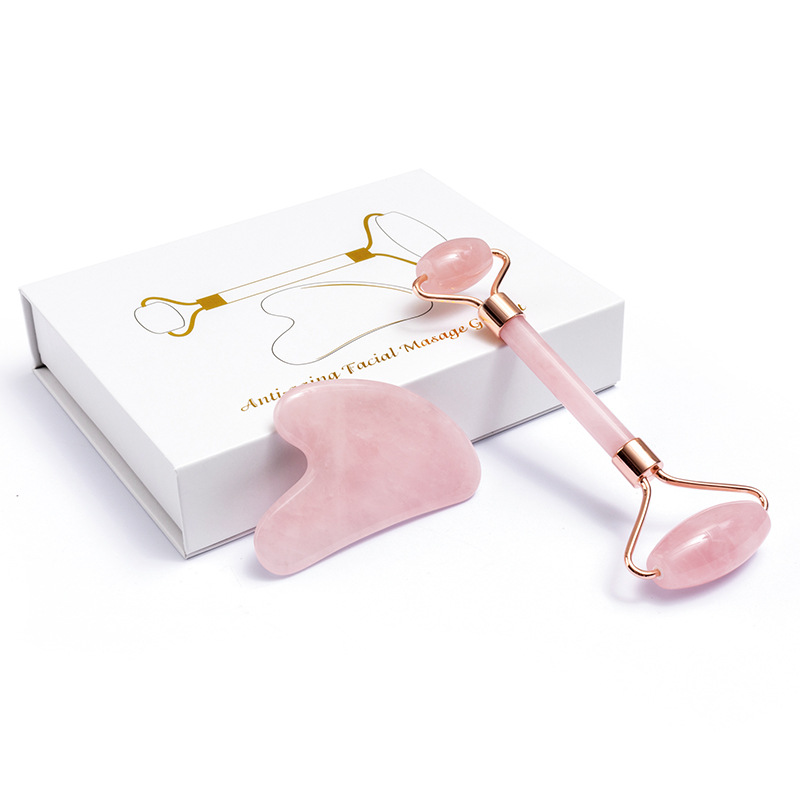 Gua Sha Tool Rose Quartz - Natürliche Rose Quartz Jade Roller Gua