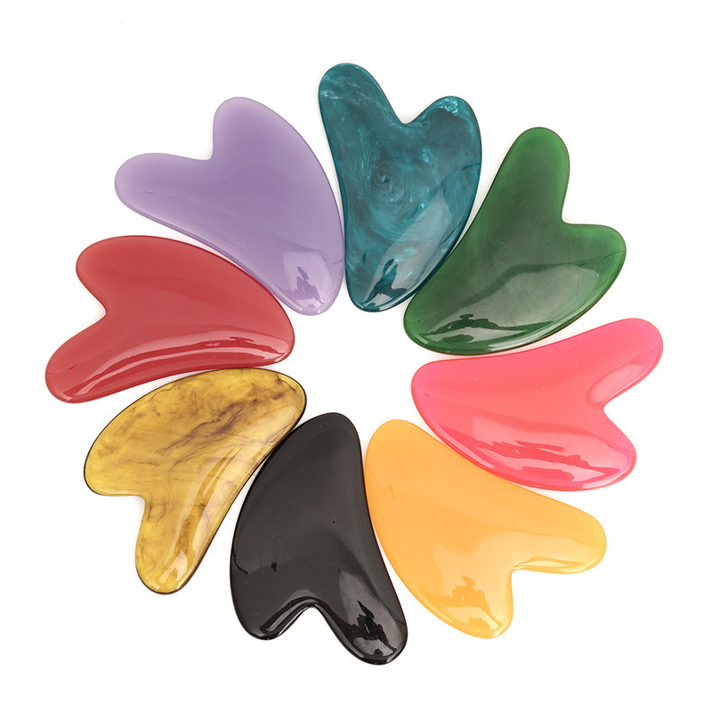 Gua Sha Tool Rose Quartz - Heißer Rosenquarz-Guasha-Stein, Gesichts-Jade-Massage-Schabebrett, Kinn- und Nasenlifting,