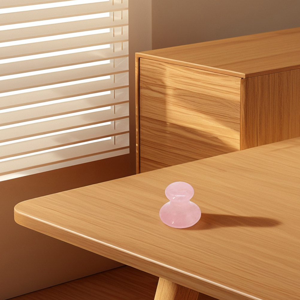 Gua Sha Tool Rose Quartz - Jade-Rosenquarz-Gua-Sha-Gesichtsmassagegerät in Pilzform, tragbare Kristall-Schabeplatte zur