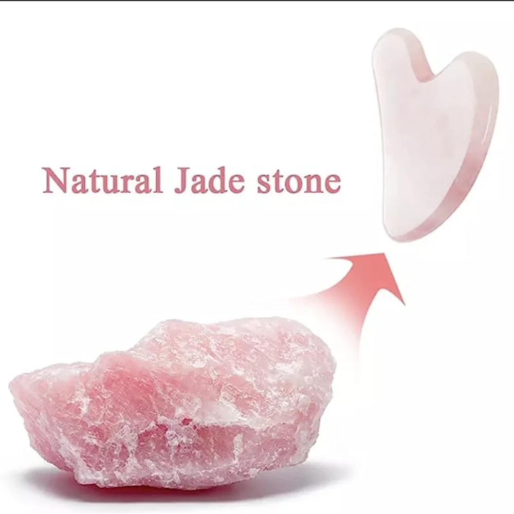 Gua Sha Tool Rose Quartz - Rosenquarz Gua Sha für Gesichtsmassage, Hautschaber,