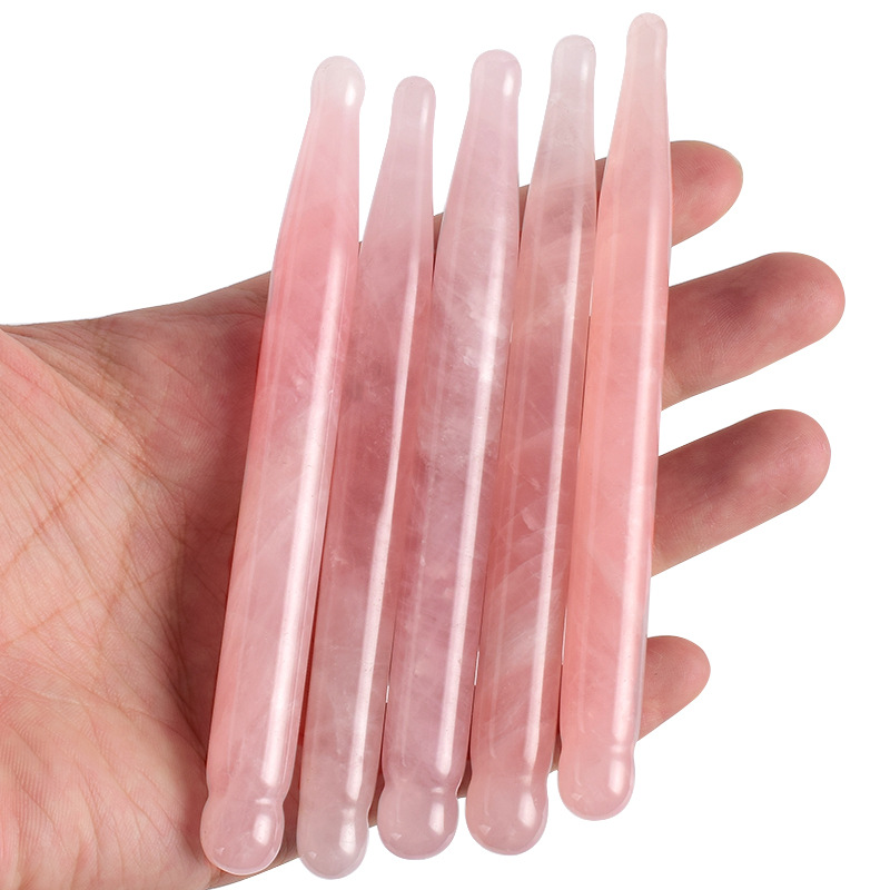 Gua Sha Tool Rose Quartz - Auge Massage Stift Natürliche Rose Quarz