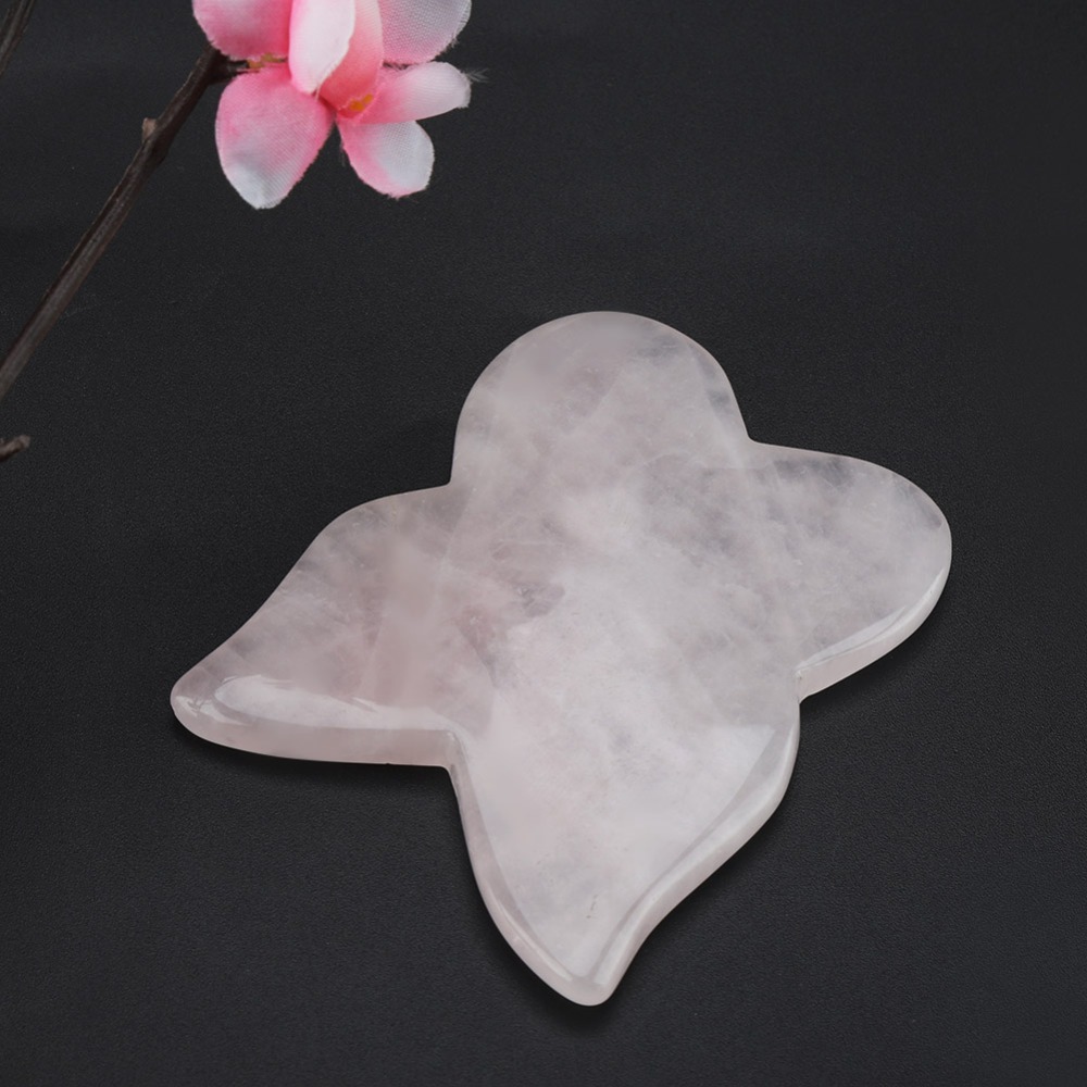 Gua Sha Tool Rose Quartz - Gesichtspflege-Sets Rosa Rosenquarz Massage-Stein Schmetterling Tiefengewebe