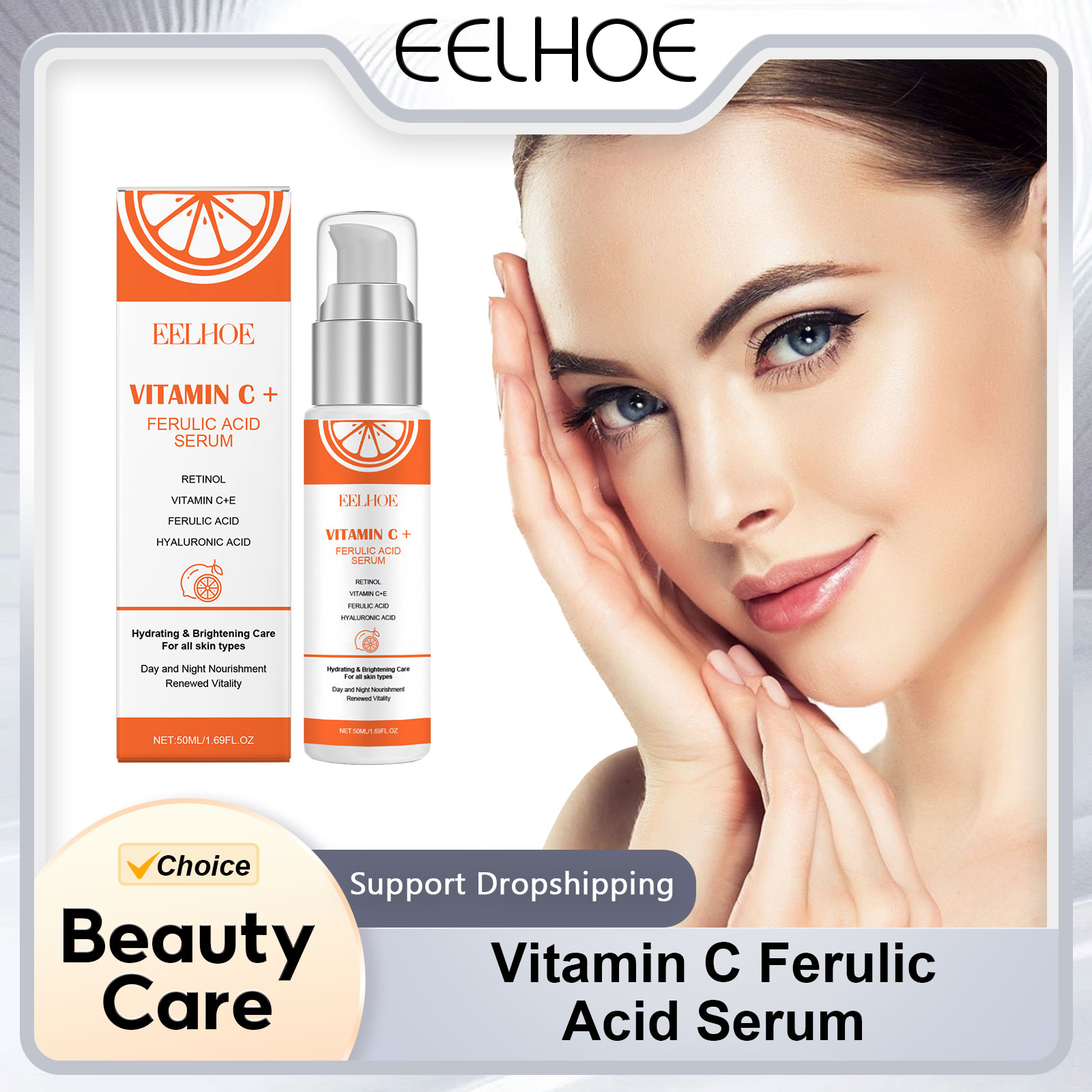 The Ordinary Serum Hyaluronic Acid - EELHOE Vitamin C E Ferulsäure-Serum, feuchtigkeitsspendendes