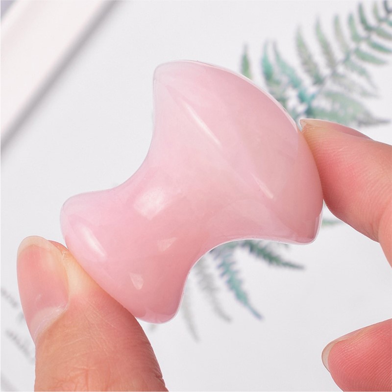 Gua Sha Tool Rose Quartz - 1pc Pilz Form Guasha Gesichts Massage