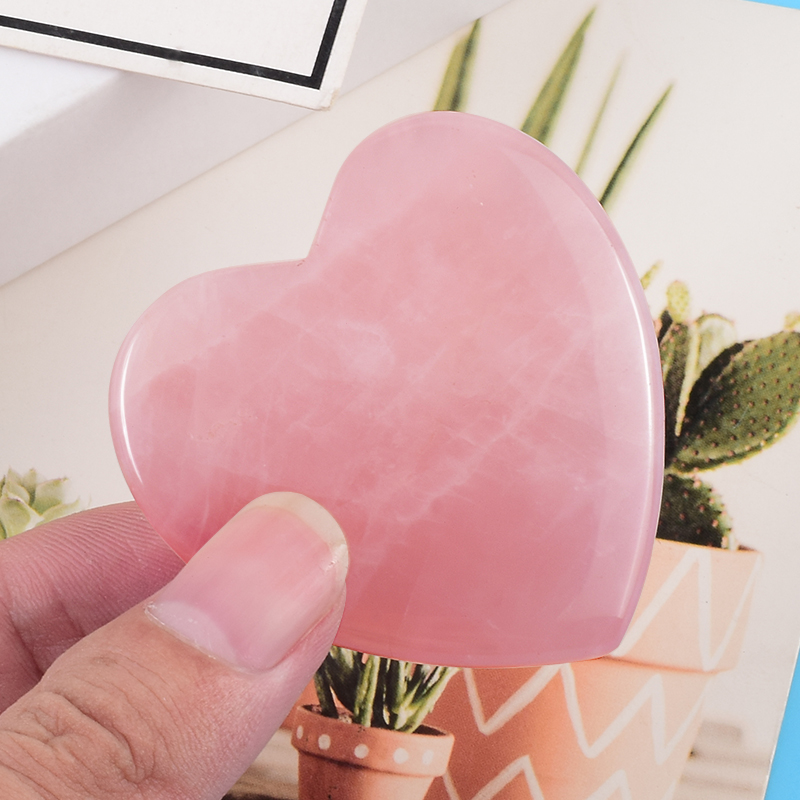 Gua Sha Tool Rose Quartz - Rosenquarz Herzform Gesichts pflege Gua Sha