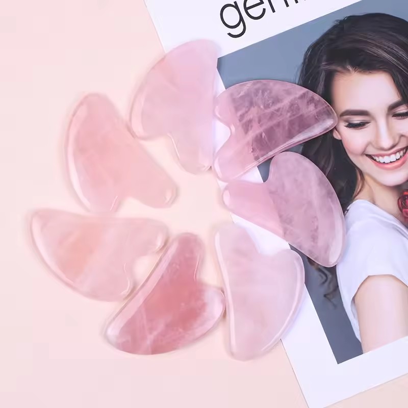 5 Stück Rosa Natürlicher Jade  – Gua Sha Tool Rose Quartz Bewertung und Preis