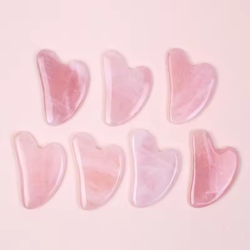 5 Stück Rosa Natürlicher Jade  – Gua Sha Tool Rose Quartz Bewertung und Preis