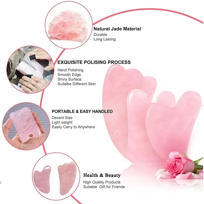 Rosenquarz Gua Sha Brett Natür – Gua Sha Tool Rose Quartz Bewertung und Preis