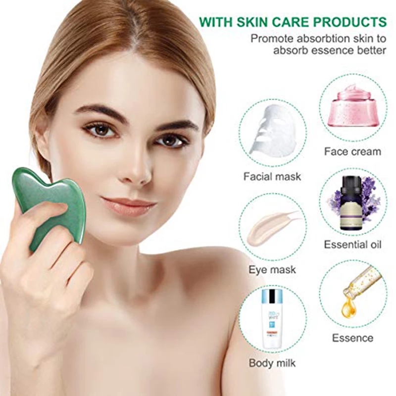 10 stücke natürliche Jade Gua  – Gua Sha Tool Rose Quartz Bewertung und Preis